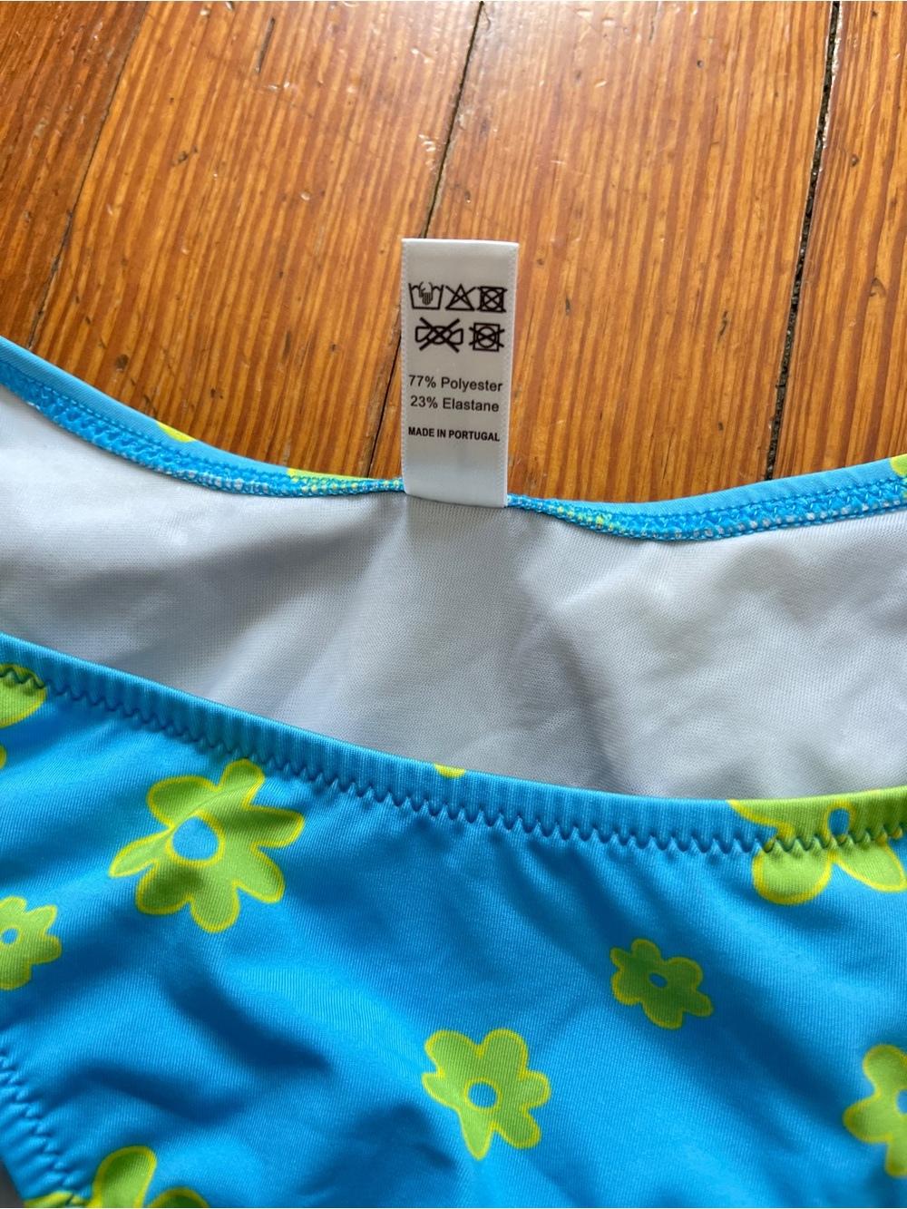 NWOT Heavy Manners High Cut Cheeky Bottoms in Miss August Blue Green Floral - Picture 5 of 9